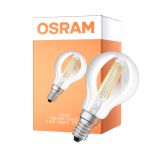 Osram Classic LED E14 Esférica Con Filamento Clara 5.9W 806lm - 827 Luz Muy Cálida | Regulable - Reemplazo 60W