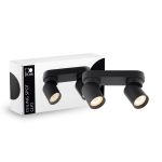 D'Lite Techo Foco Clio Negro Ajustable| Apta para 2x GU10