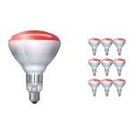 Multipack 10x Philips BR125 IR 250W E27 230-250V Rojo
