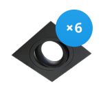 Multipack 6x Noxion Empotrado Spot Boxi MR16 Ajustable Negro | Recorte 80mm - GU10 Casquillo
