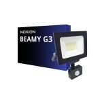 Noxion Proyector LED Beamy G3.1 Negro 30W 3300lm 110D - 840 Blanco Frio | IP44 - Sensor de Movimiento y Luz - Simétrico 