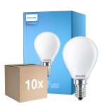 Multipack 10x Philips Corepro LED Lustre E14 Esférica Mate 6.5W 806lm - 840 Blanco Frio | Reemplazo 60W