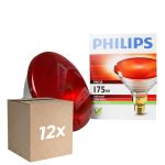 Multipack 12x Philips PAR38 IR 175W E27 230V Rojo