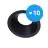 Multipack 10x Noxion Empotrado Spot D-round MR16 Negro | Recorte 70mm - GU10 Casquillo