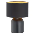 Emibig Lámpara De Mesa Aspen Acero Negro | Apta para 1x E27 - Max 15W