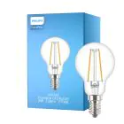 Philips Corepro LED Lustre E14 Esférica con Filamento Clara 2W 250lm - 827 Luz muy Cálida | Reemplazo 25W